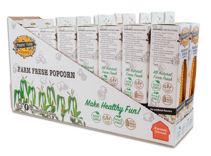 Poppin Cobs Original Microwave Popcorn on the Cob, 16ct Disp