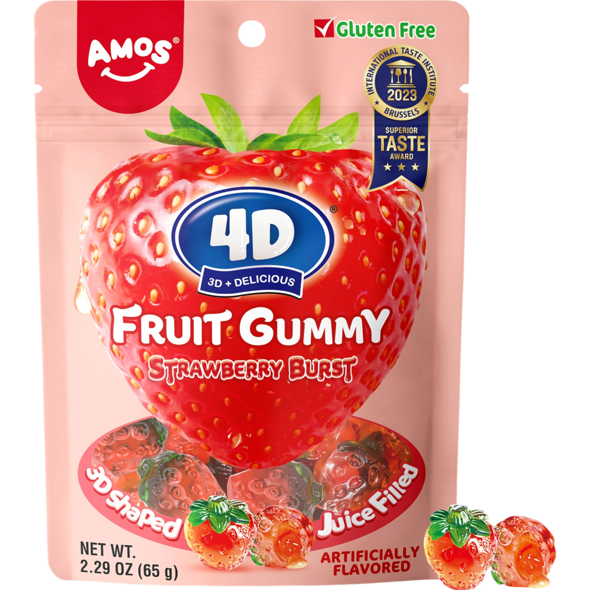 Amos 4D Strawberry Burst Gummy