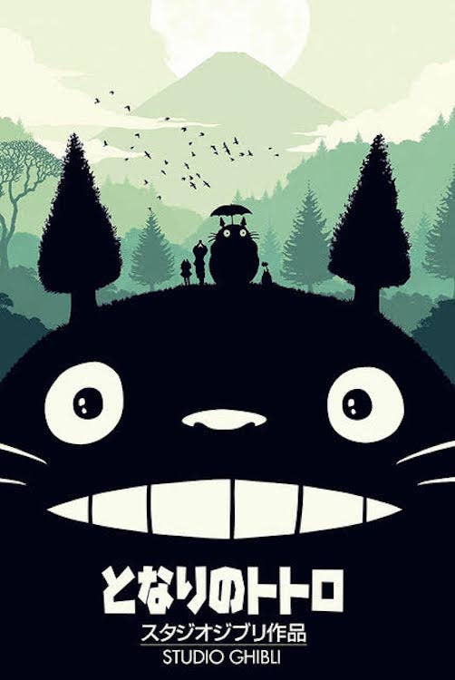 My Neighbor Totoro Shadow Anime Poster 24x36: Individually Rolled & Labeled