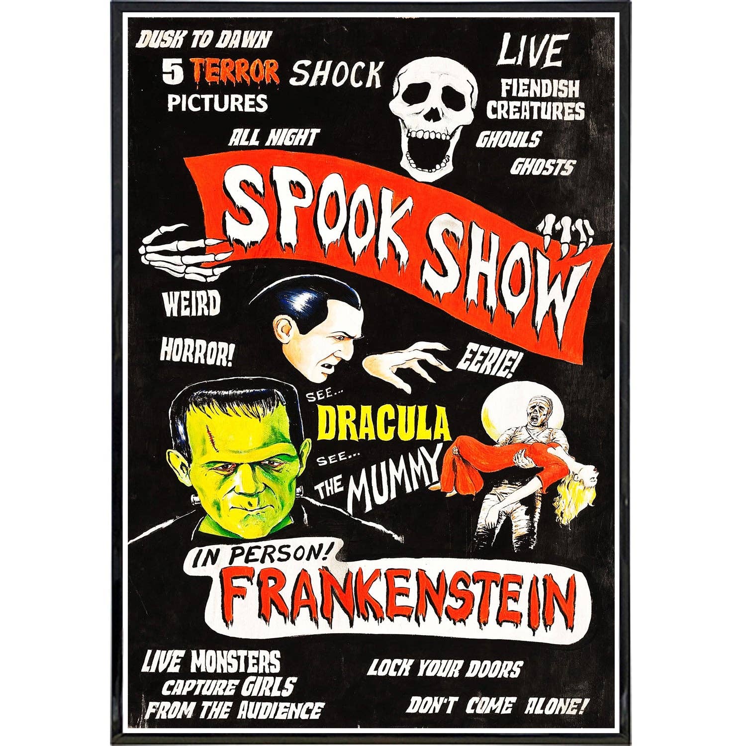 Frankenstein "Spook Show" Poster Print: Print Only