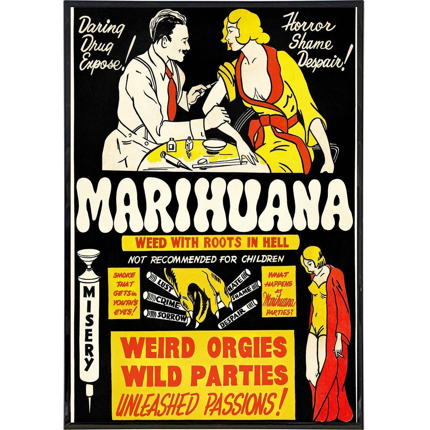 Marijuana "Roots In Hell" Film Poster Print: Print Only