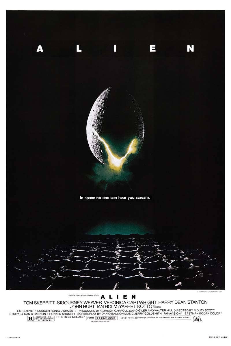 Alien Movie 24X36: Indivifually Rolled & Labeled