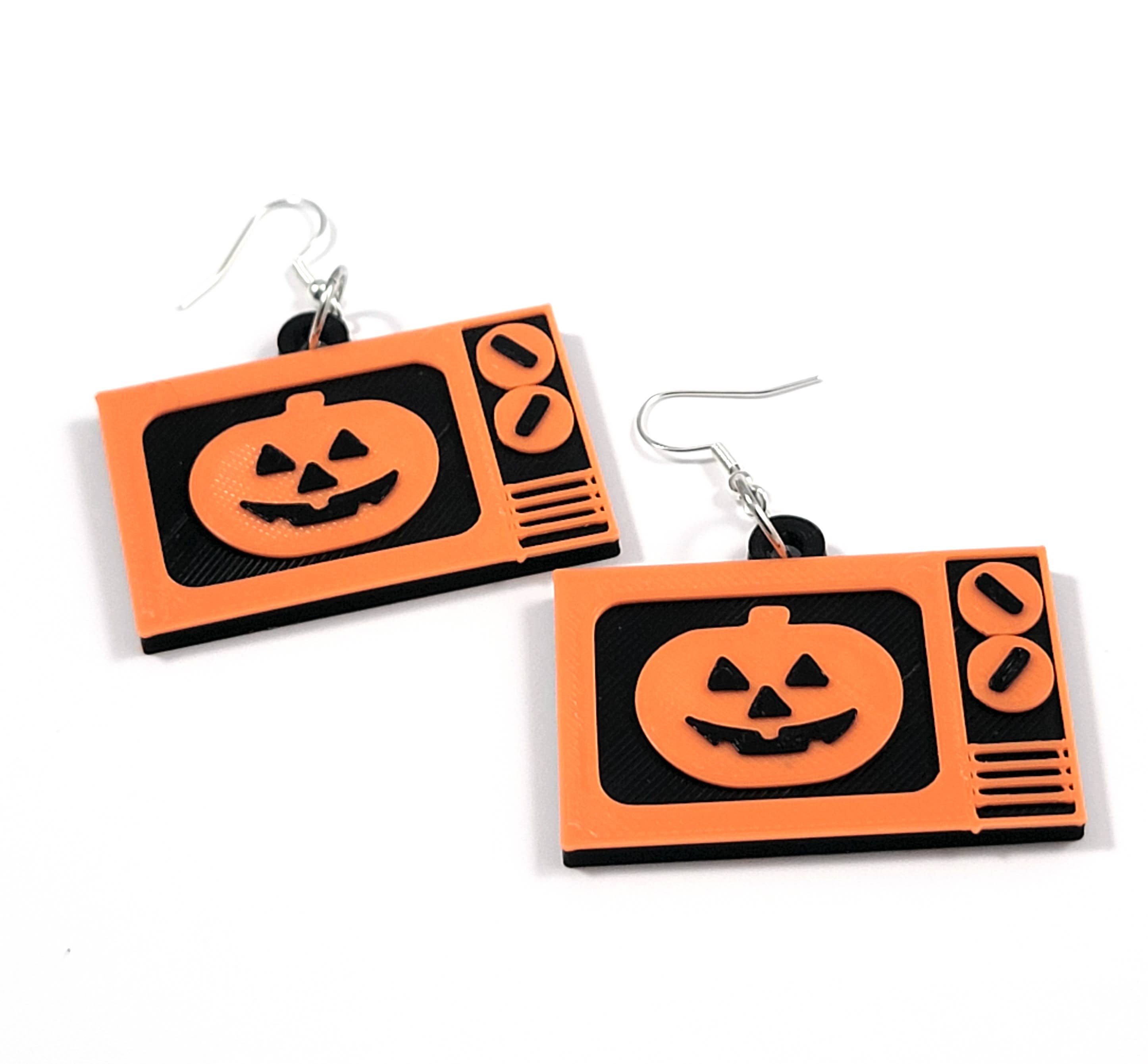 Halloween TV Horror Statement Earrings 3D Printed
