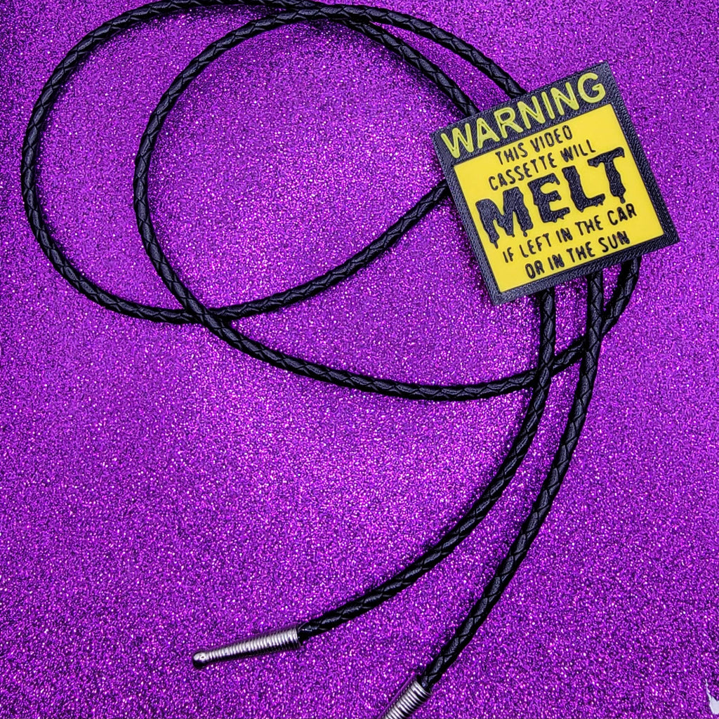VHS Melt Sticker Bolo Tie 3D Printed