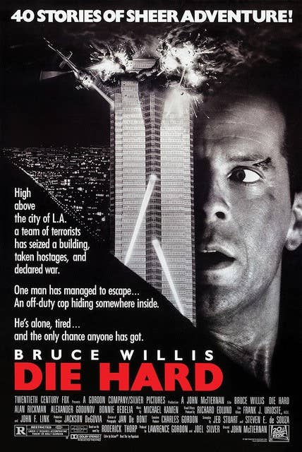 Die Hard Original Movie Poster One Sheet Size 24X36: Individually Rolled & Labeled