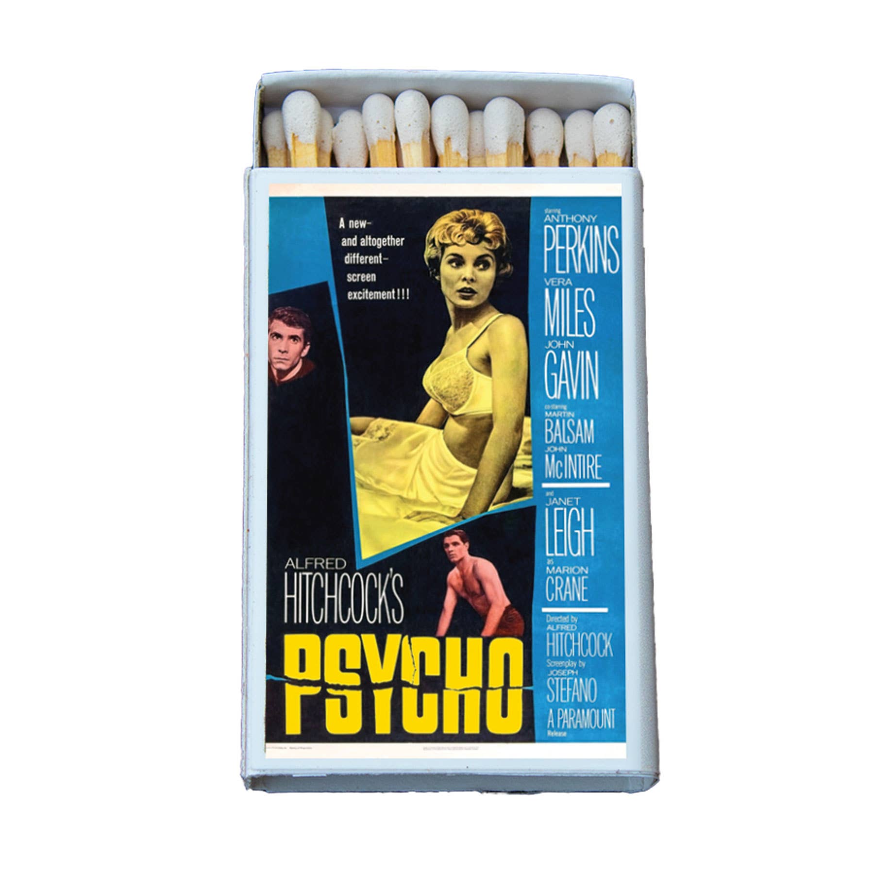Psycho / Classic Movie Thriller Matchbox • Candle Acc • Matches