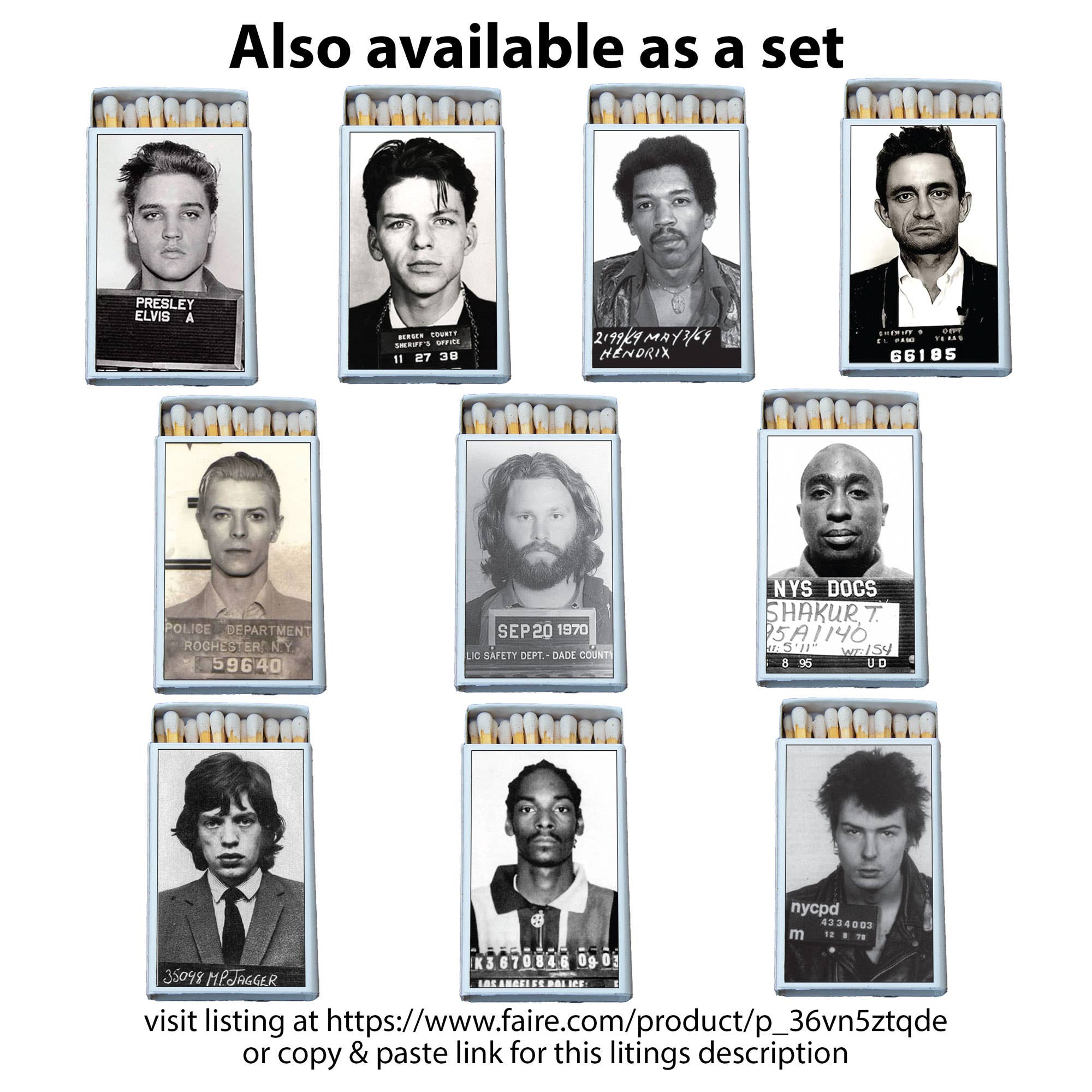 Matches • Celebrity Mugshot Matchbox • Candle Acc