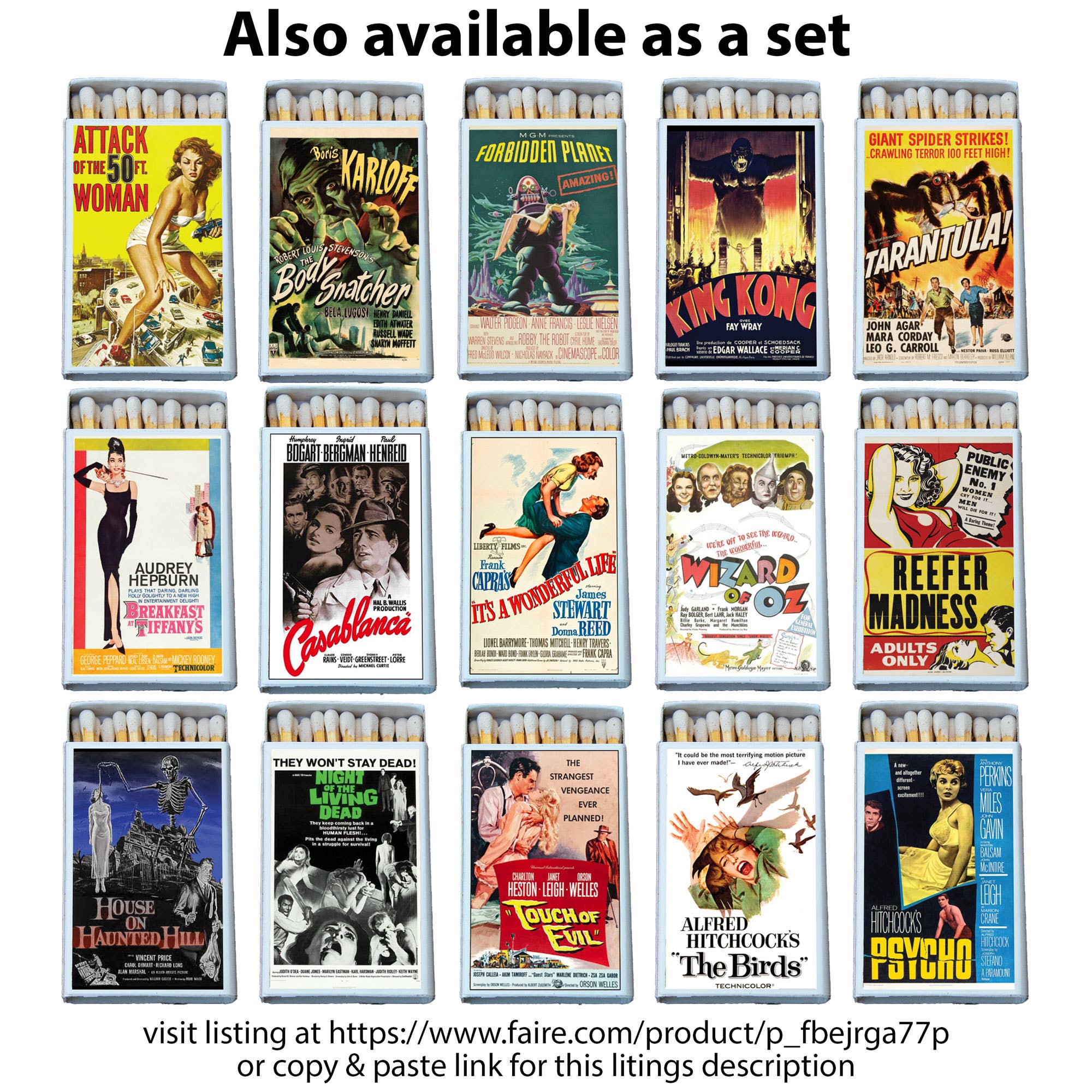 The Body Snatcher Classic Movie Thriller Matchbox • Candle Acc • Matches
