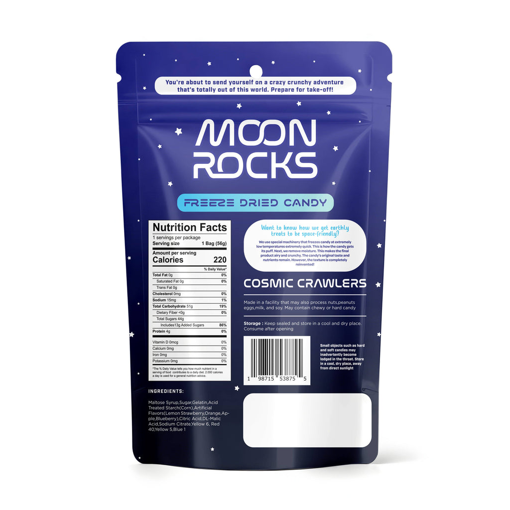 Moon Rocks Freeze Dried Candy- Cosmic Crawlers (Sour Worms)