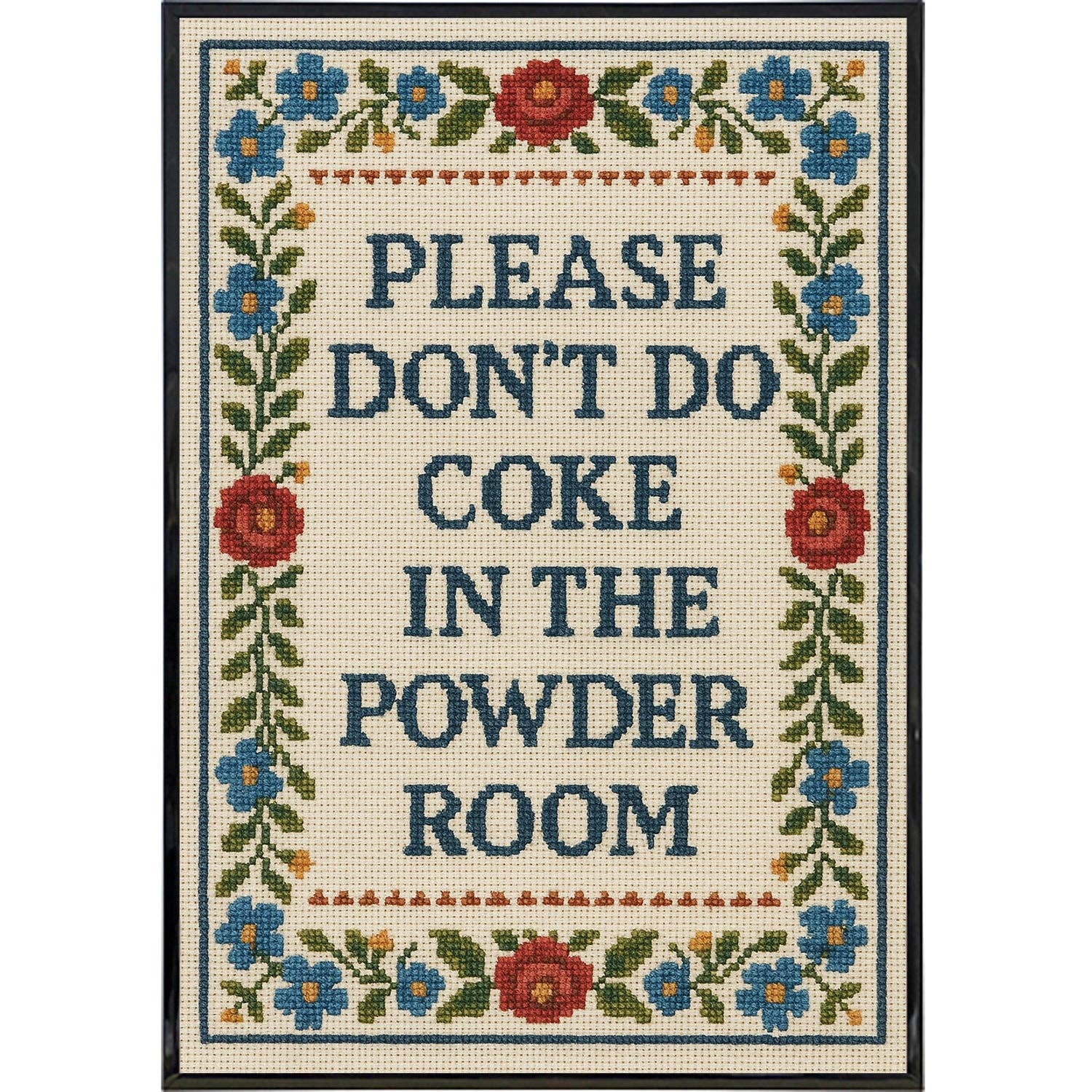 Please Don't Do Coke Needlepoint Poster Print: Print Only