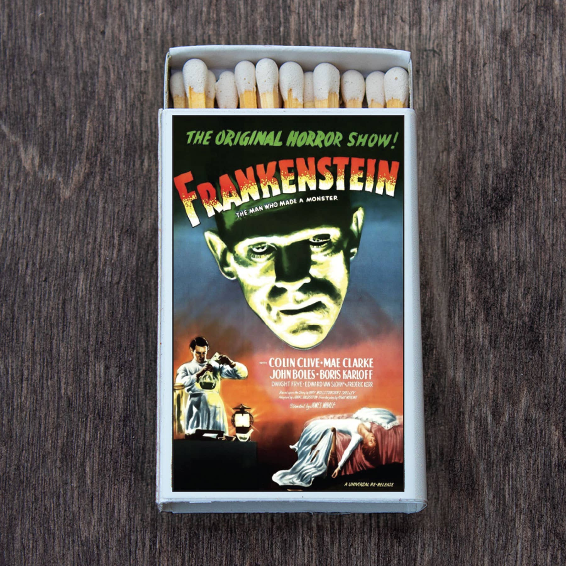 Frankenstein / Monster Movie Poster Matchbox • Candle Acc • Matches