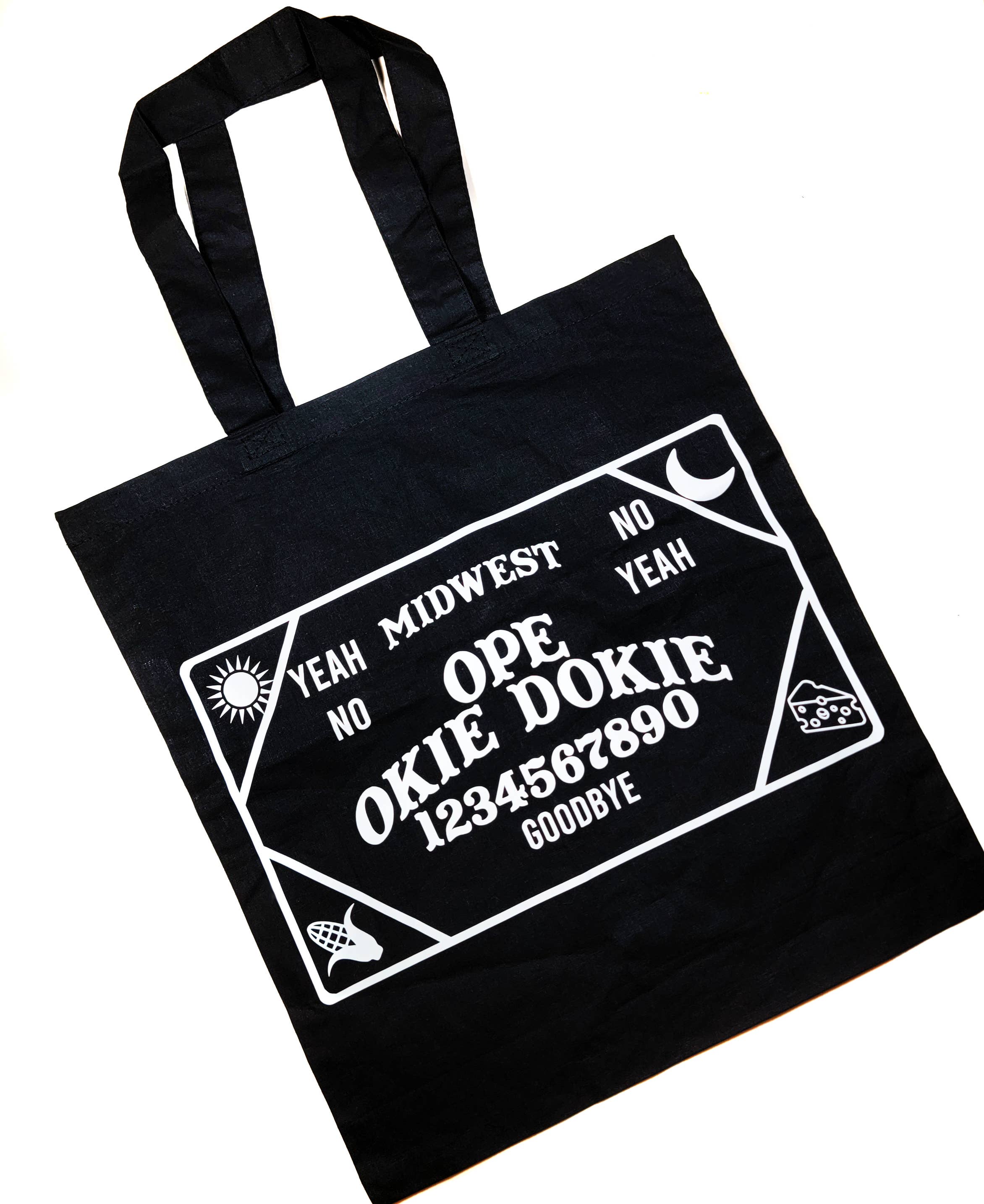 Midwest Spirit Board Tote Bag Black Cotton Reusable