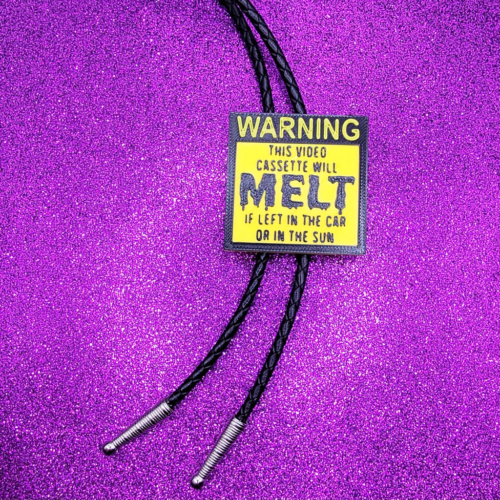 VHS Melt Sticker Bolo Tie 3D Printed