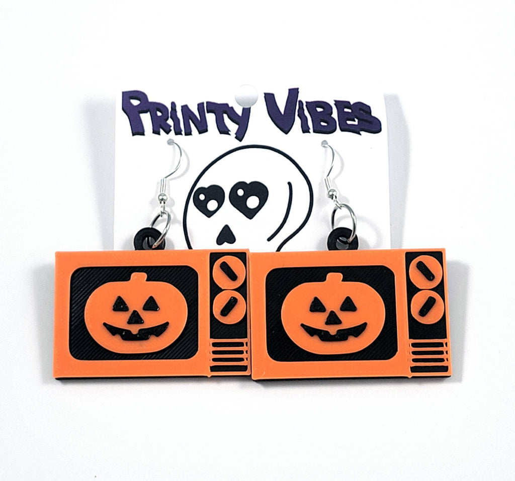 Halloween TV Horror Statement Earrings 3D Printed